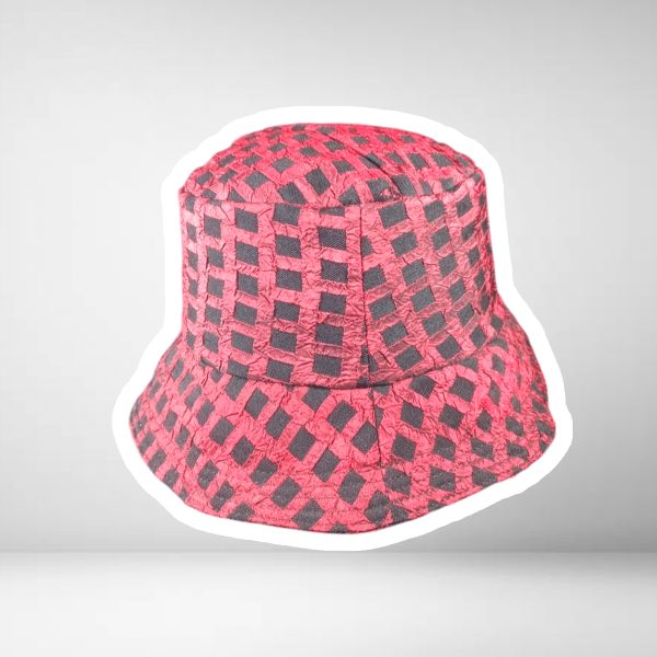 bucket hat patrón negro y rojo - Imagen 2